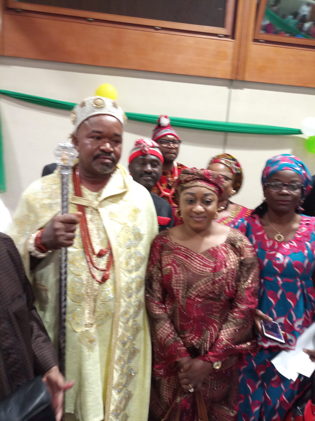 Minister II, Dr. Amina Smaila and staff members with the Igwe at the Igbo Community New Yam Festival in Geneva